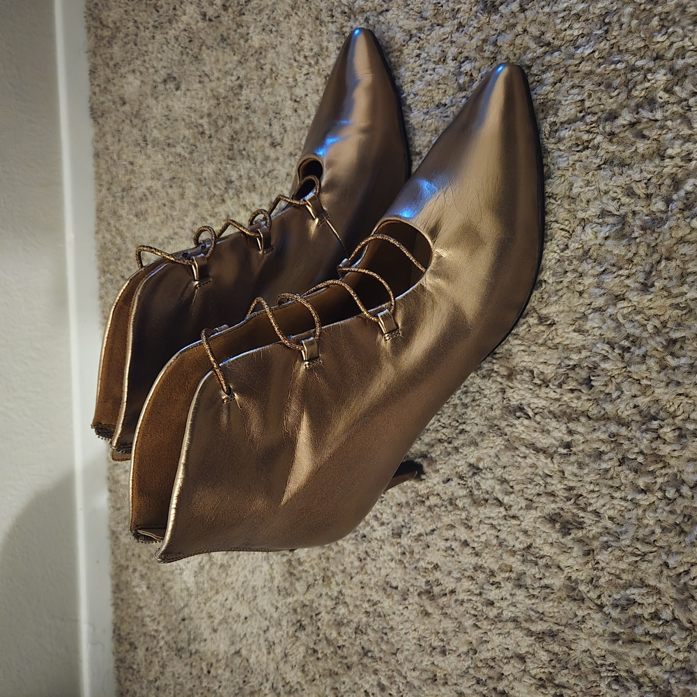 Elegant Bronze Ankle Boots